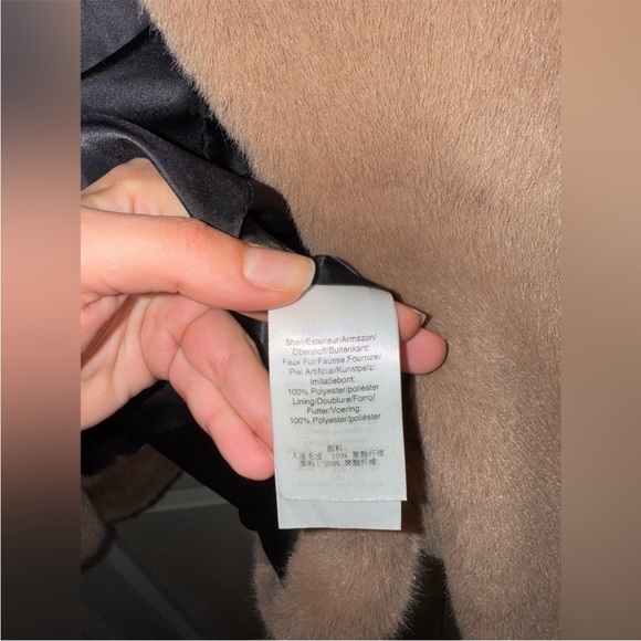 NWT Brown Faux Fur Coat Donna karen size XL - Picture 7 of 11